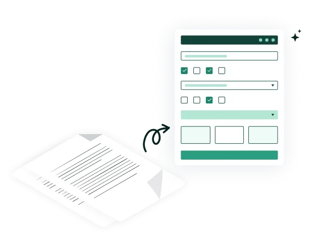 A printed worksheet being converted into an interactive, self-graded form