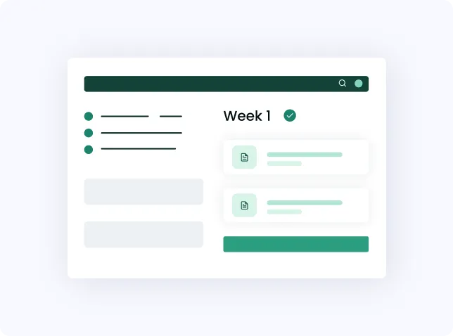 A weekly lesson plan with files and tasks organized in one place