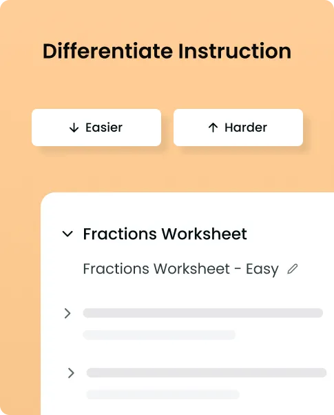 Differentiate Instruction — make any worksheet easier or harder in one click